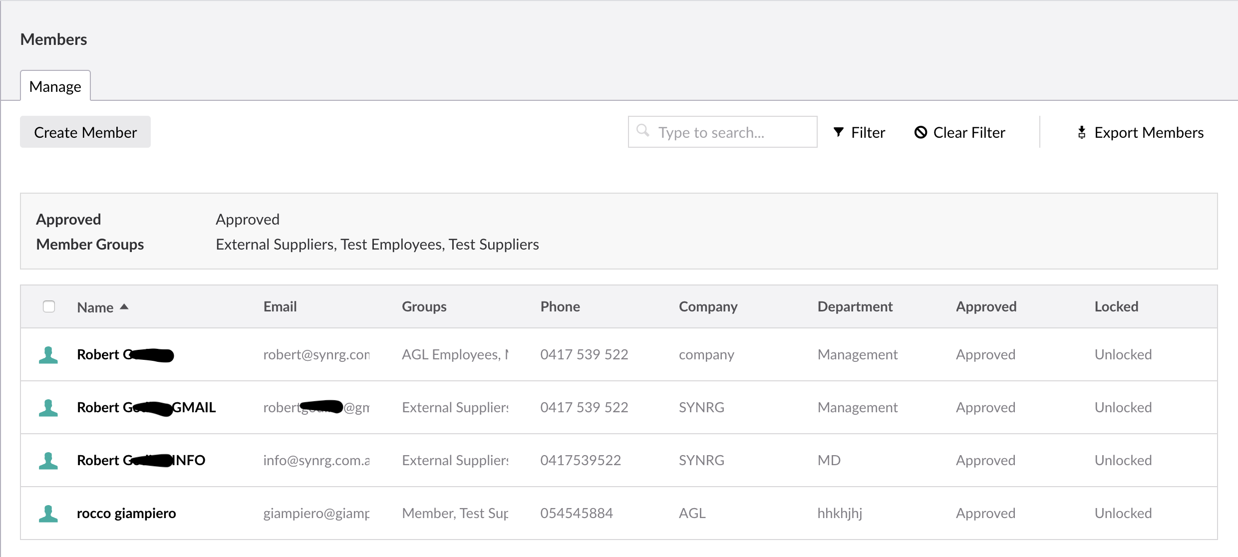 Memberlistview Filtered
